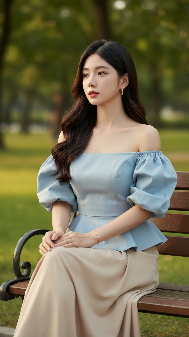 Chân dung cô gái trẻ tự tin trong không gian thiên nhiên rực rỡ