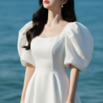 Chân dung thanh lịch của cô gái 20 tuổi bên bãi biển xanh mướt