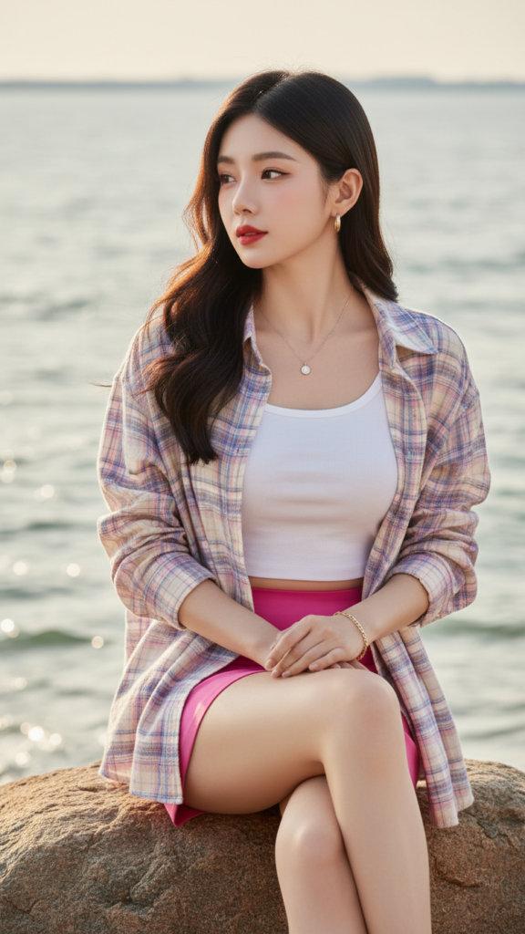 Chân dung cô gái thanh lịch bên biển xanh rực rỡ ánh nắng