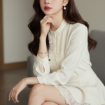 Chân dung cô gái trẻ hiện đại với phong cách thanh lịch và sự tự tin trong không gian tinh tế