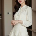 Chân dung một cô gái trẻ thanh lịch trong không gian đô thị hiện đại