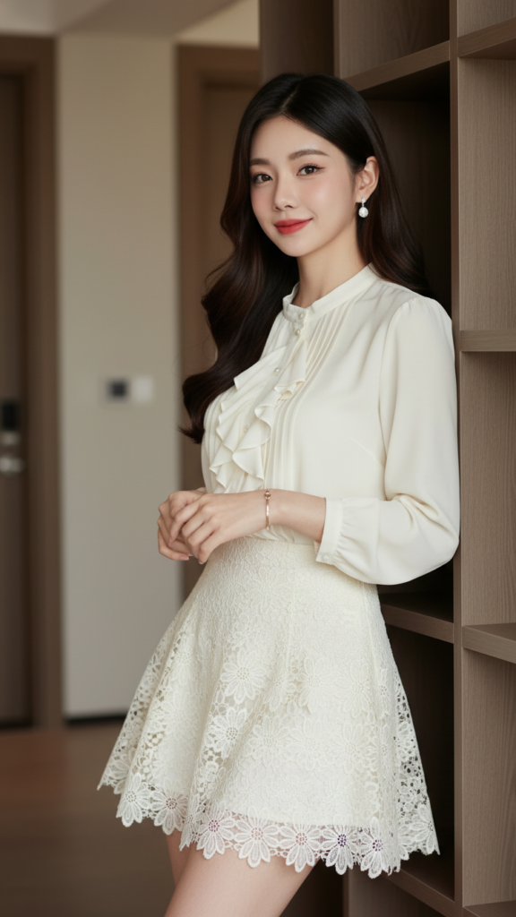 Chân dung một cô gái trẻ thanh lịch trong không gian đô thị hiện đại