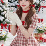 Chân dung nữ mùa Giáng sinh ngọt ngào giữa không gian lễ hội tuyệt đẹp