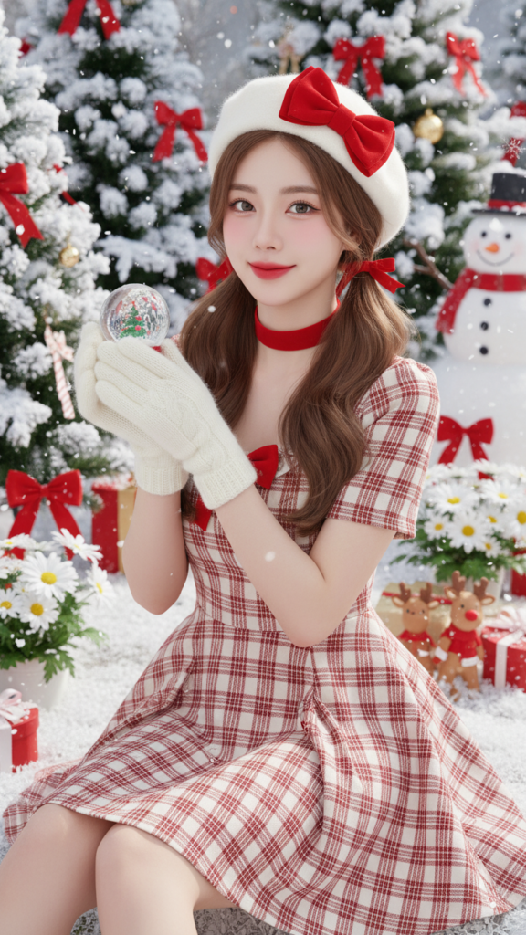 Chân dung nữ mùa Giáng sinh ngọt ngào giữa không gian lễ hội tuyệt đẹp