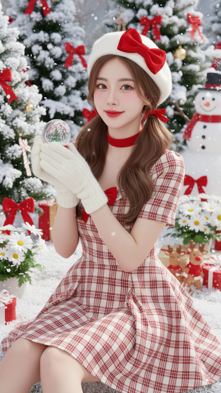 Chân dung nữ mùa Giáng sinh ngọt ngào giữa không gian lễ hội tuyệt đẹp