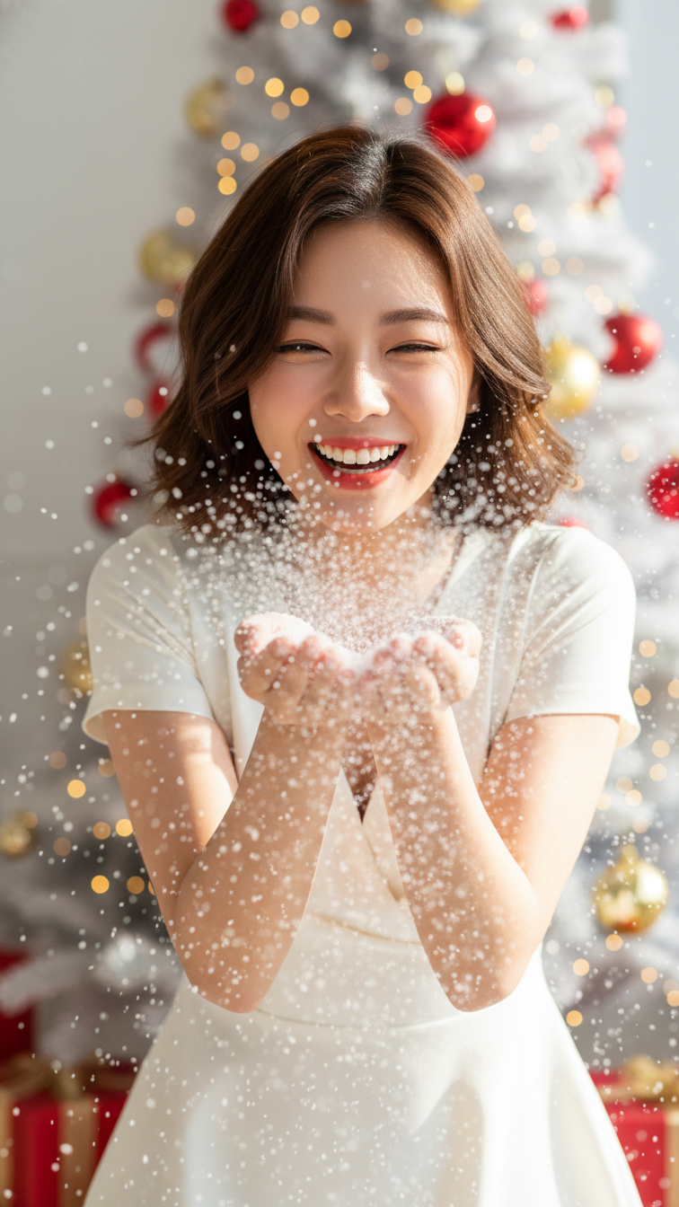 Cảm nhận niềm vui mùa lễ hội cùng cô gái tỏa sáng giữa không gian giáng sinh rực rỡ