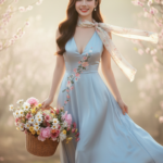 Tạo bức chân dung nữ sinh tỏa sáng giữa Sapa với váy xanh pastel và phụ kiện xinh xắn