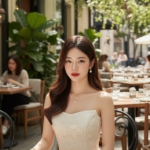 Chân dung quyến rũ của gái trẻ tại quán café sang trọng