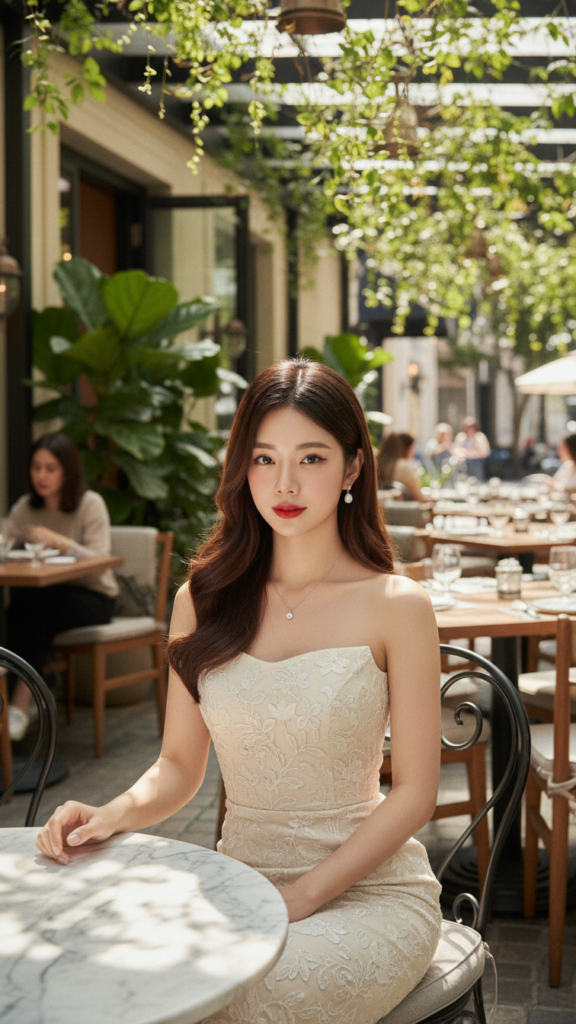 Chân dung quyến rũ của gái trẻ tại quán café sang trọng