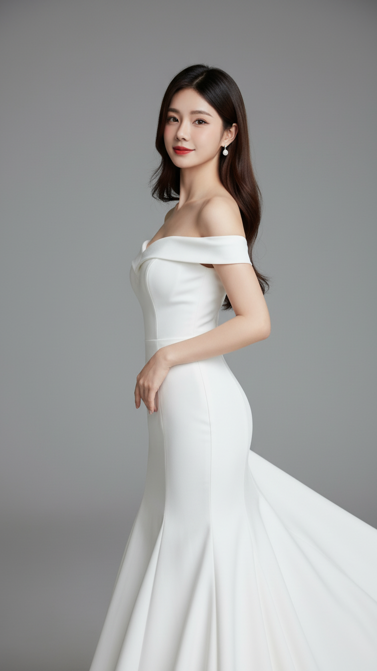 Chân dung nữ thanh lịch với phong cách hoàn hảo trong studio chuyên nghiệp