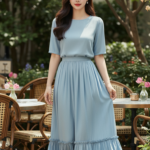 Chân dung thanh lịch của cô gái trẻ giữa không gian cà phê sang trọng