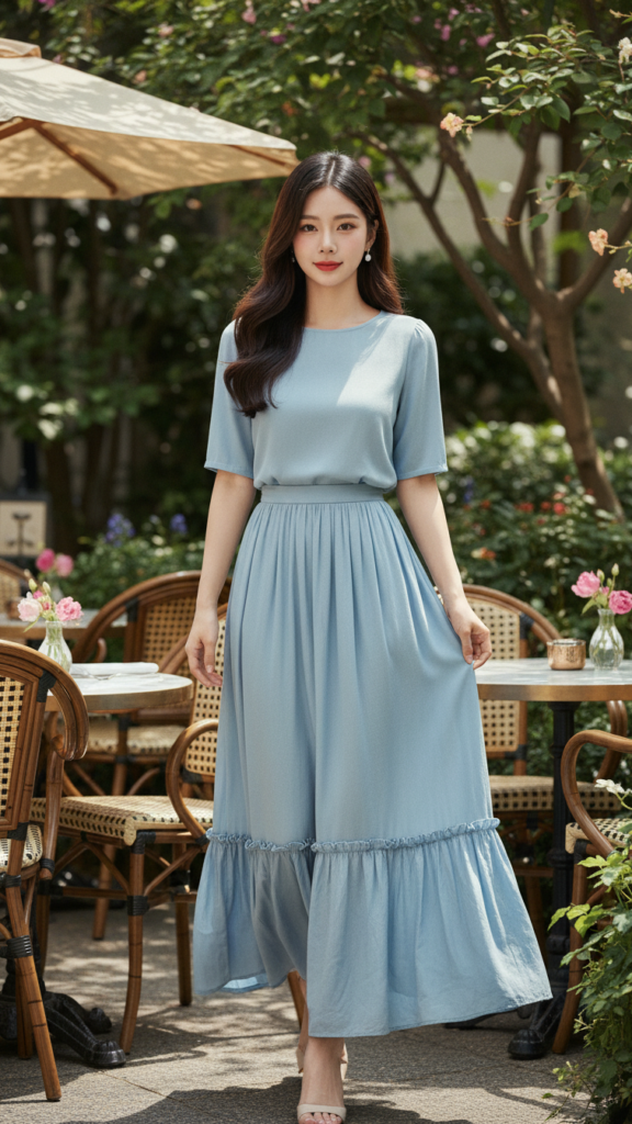 Chân dung thanh lịch của cô gái trẻ giữa không gian cà phê sang trọng