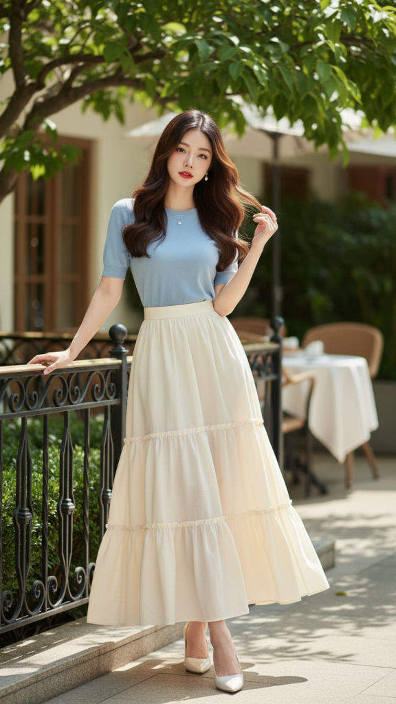 Chân dung thanh lịch của cô gái trẻ tỏa ra sự quyến rũ và tự tin giữa không gian café sang trọng