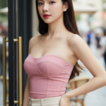 Chân dung thanh lịch của cô gái trẻ tại quán cafe sang trọng