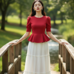 Chân dung thực tế của cô gái trẻ tự tin trong khoảnh khắc thanh bình giữa thiên nhiên