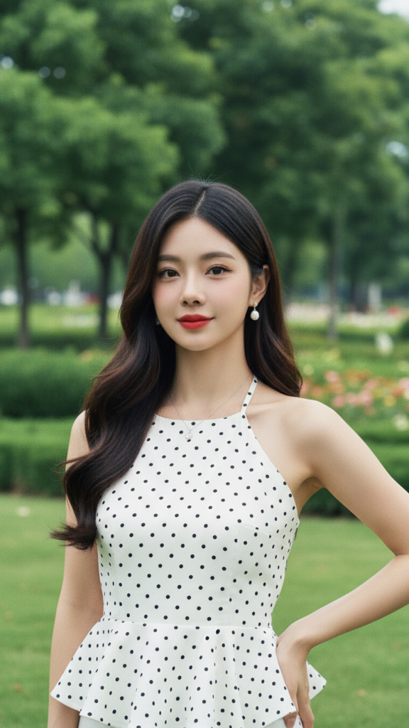 Vẻ đẹp tự nhiên của cô gái trẻ giữa khung cảnh thanh bình và nhẹ nhàng