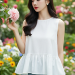 Chân dung thanh lịch của cô gái trẻ giữa vẻ đẹp tự nhiên của khu vườn