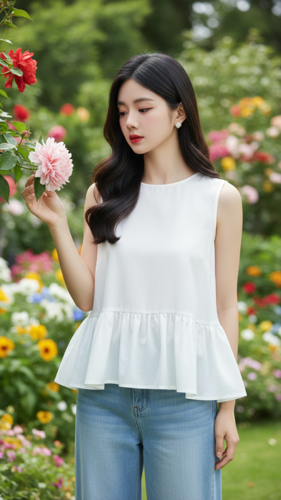 Chân dung thanh lịch của cô gái trẻ giữa vẻ đẹp tự nhiên của khu vườn