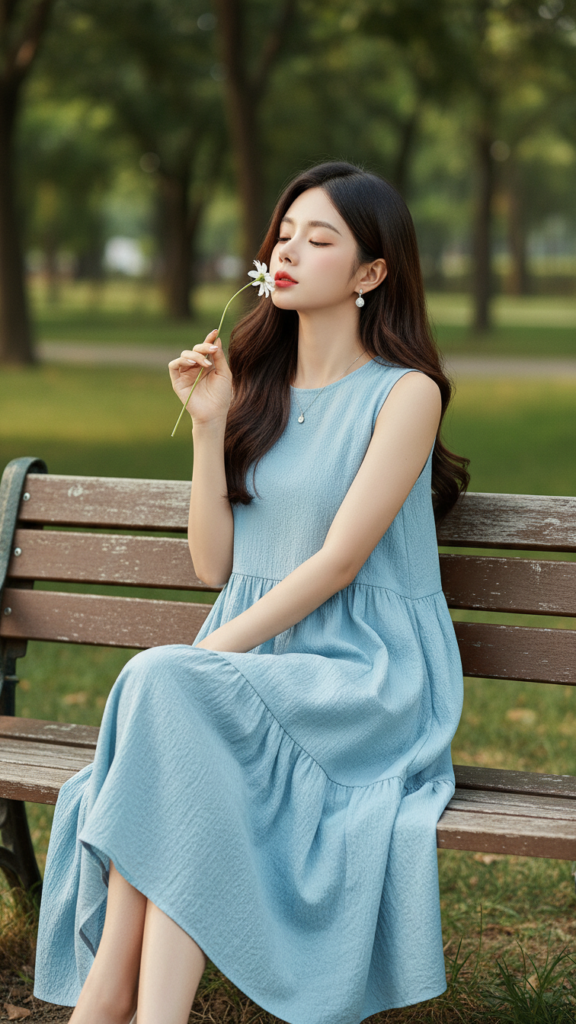 Chân dung nữ thanh niên tự tin giữa khung cảnh thiên nhiên tươi mát