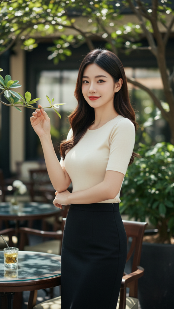 Chân dung ấn tượng của cô gái châu Á với vẻ đẹp tự nhiên và phong cách sang trọng