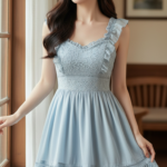 Chân dung thanh lịch của cô gái trẻ trong không gian ấm áp và tự nhiên.