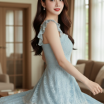 Chân dung sống động của cô gái trẻ với phong cách thanh lịch và ánh sáng ấm áp