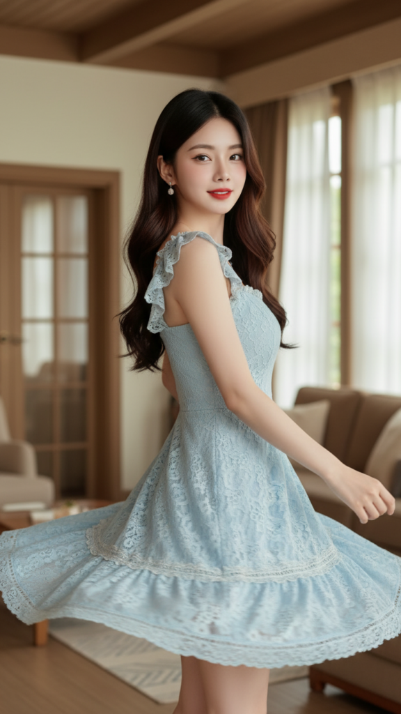 Chân dung sống động của cô gái trẻ với phong cách thanh lịch và ánh sáng ấm áp