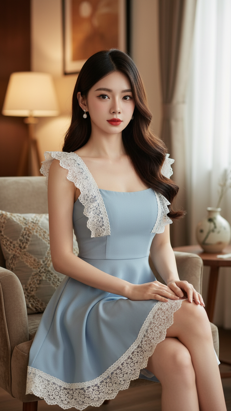 Chân dung tinh tế của cô gái Á Đông trong không gian ấm áp và thanh lịch