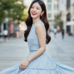 Chân dung thực tế của cô gái trẻ với vẻ đẹp tinh tế và thời trang hiện đại