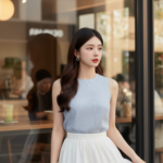 Tạo chân dung chân thực của cô gái trẻ trong bối cảnh phố hiện đại