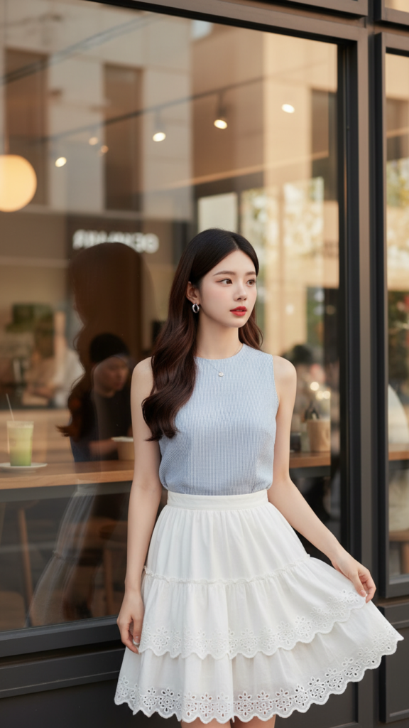 Tạo chân dung chân thực của cô gái trẻ trong bối cảnh phố hiện đại