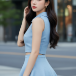 Chân dung thanh lịch của cô gái trẻ với phong cách hiện đại và quyến rũ