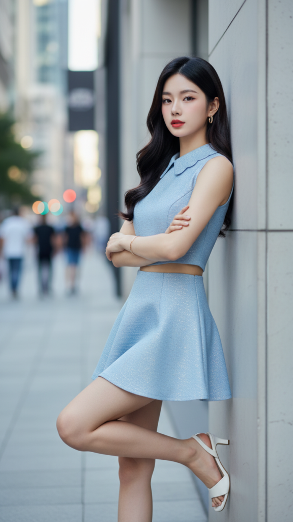Chân dung thanh lịch của cô gái trẻ giữa lòng phố hiện đại