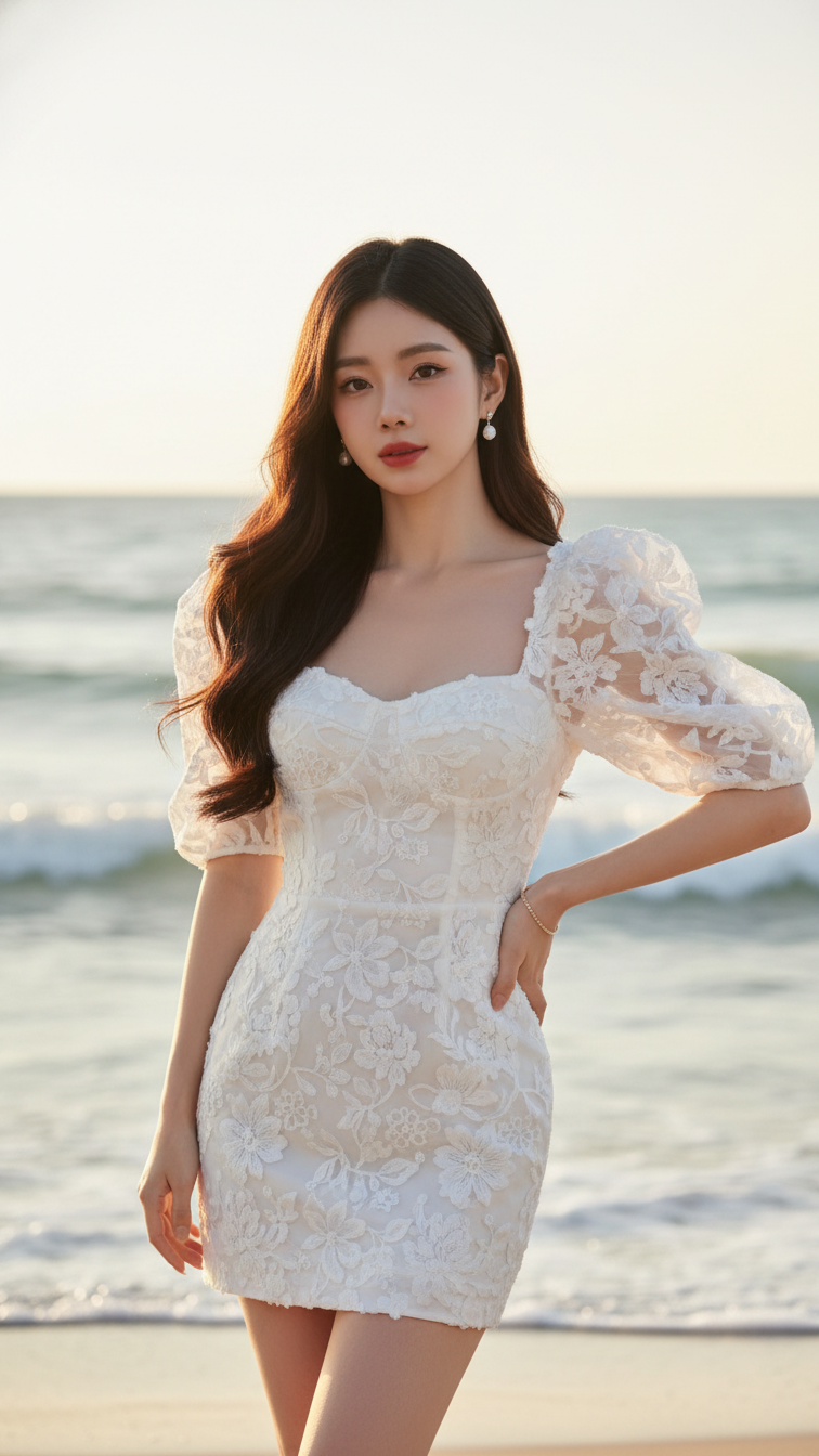 Khám phá vẻ đẹp tự nhiên của cô gái châu Á bên bờ biển đầy thanh lịch