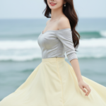 Khắc họa chân dung cô gái Châu Á tự tin bên bờ biển tuyệt đẹp