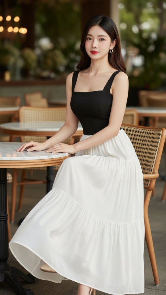 Chân dung thực tế của cô gái trẻ thanh lịch giữa không gian quán cà phê sang trọng