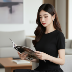 Chân dung một cô gái thanh lịch trong không gian hiện đại và giản dị