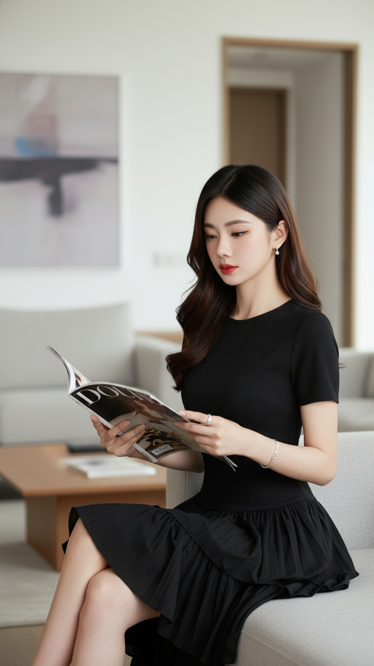 Chân dung một cô gái thanh lịch trong không gian hiện đại và giản dị