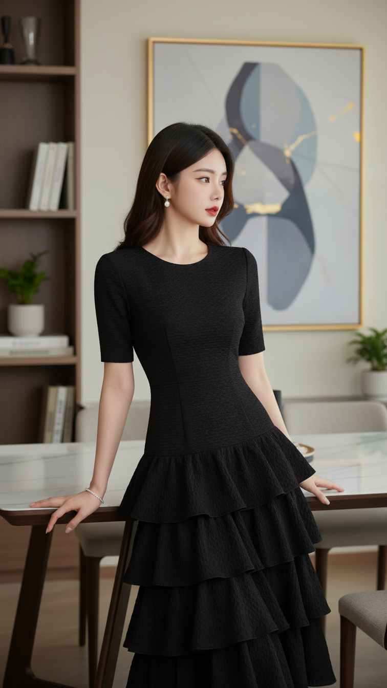 Chân dung thanh lịch của cô gái trẻ trong không gian hiện đại và tinh tế