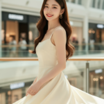 Chân dung thanh lịch của cô gái trẻ trong không gian thời trang hiện đại