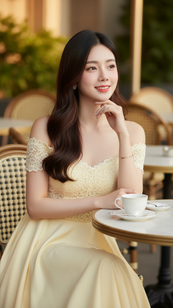 Chân dung sống động của cô gái trẻ trong không gian sang trọng và ấm áp