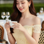 Chân dung thiếu nữ thanh lịch trong không gian cà phê sang trọng