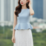 Chân dung thanh lịch của cô gái trẻ giữa không gian đô thị sang trọng