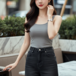 Chân dung của cô gái trẻ hiện đại nơi quán cafe sang trọng