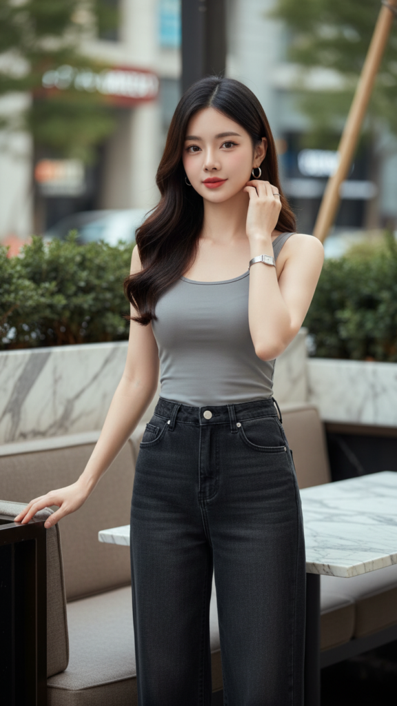 Chân dung của cô gái trẻ hiện đại nơi quán cafe sang trọng