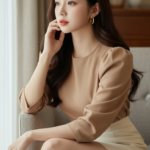 Chân dung thanh lịch của cô gái trẻ trong không gian ấm cúng tại homestay