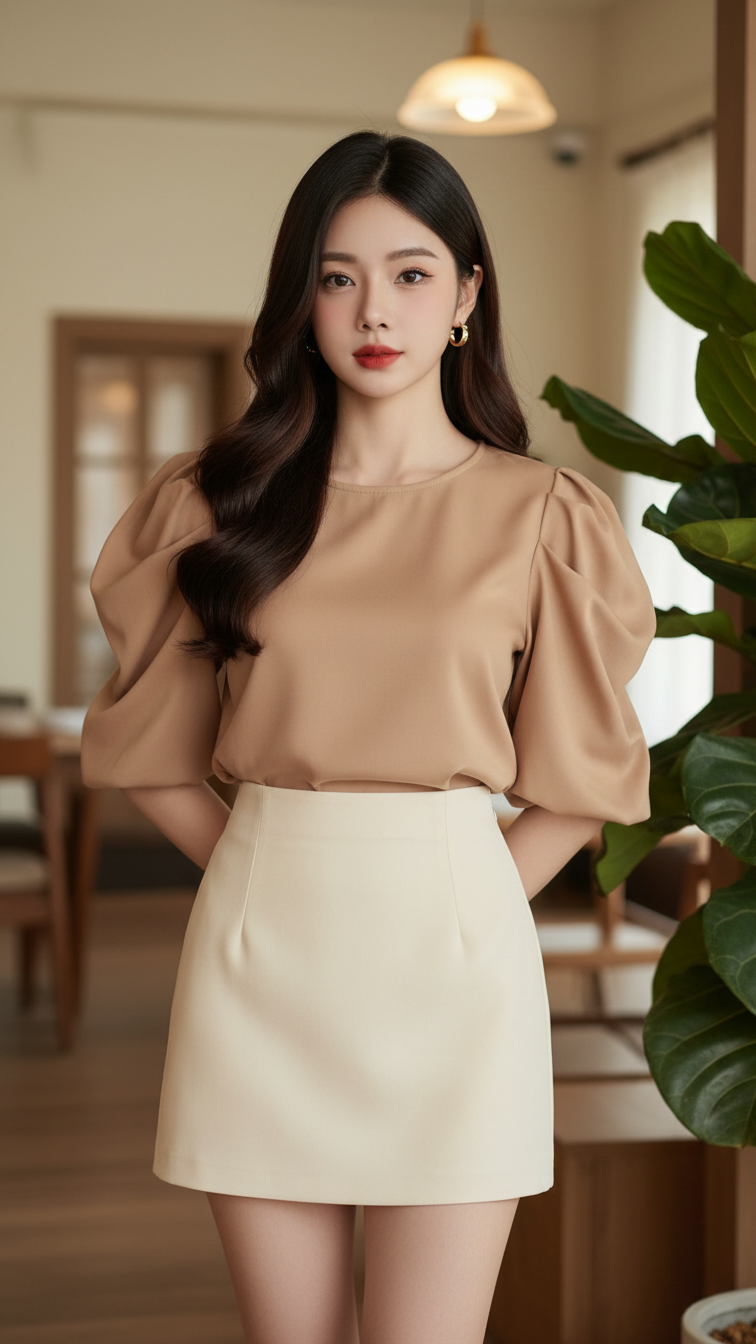 Chân dung tinh tế của cô gái trẻ châu Á đầy tự tin và thanh lịch