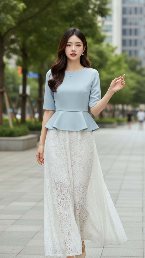 Vẽ chân dung nữ thanh lịch giữa phố phường đầy sức sống