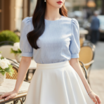 Chân dung thanh lịch của cô gái Á Đông tại quán cafe sang trọng