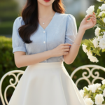 Chân dung cô gái trẻ thanh lịch giữa không gian quán cafe sang trọng